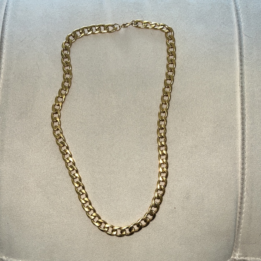 Jugalstar Fake Gold Chain Stainless Steel Necklace for Men Women, 22 Inch Golden
